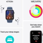 Apple Watch SE 2024 Cellular Aluminium 44mm Αδιάβροχο με eSIM και Παλμογράφο (Midnight Sport Band (M/L))