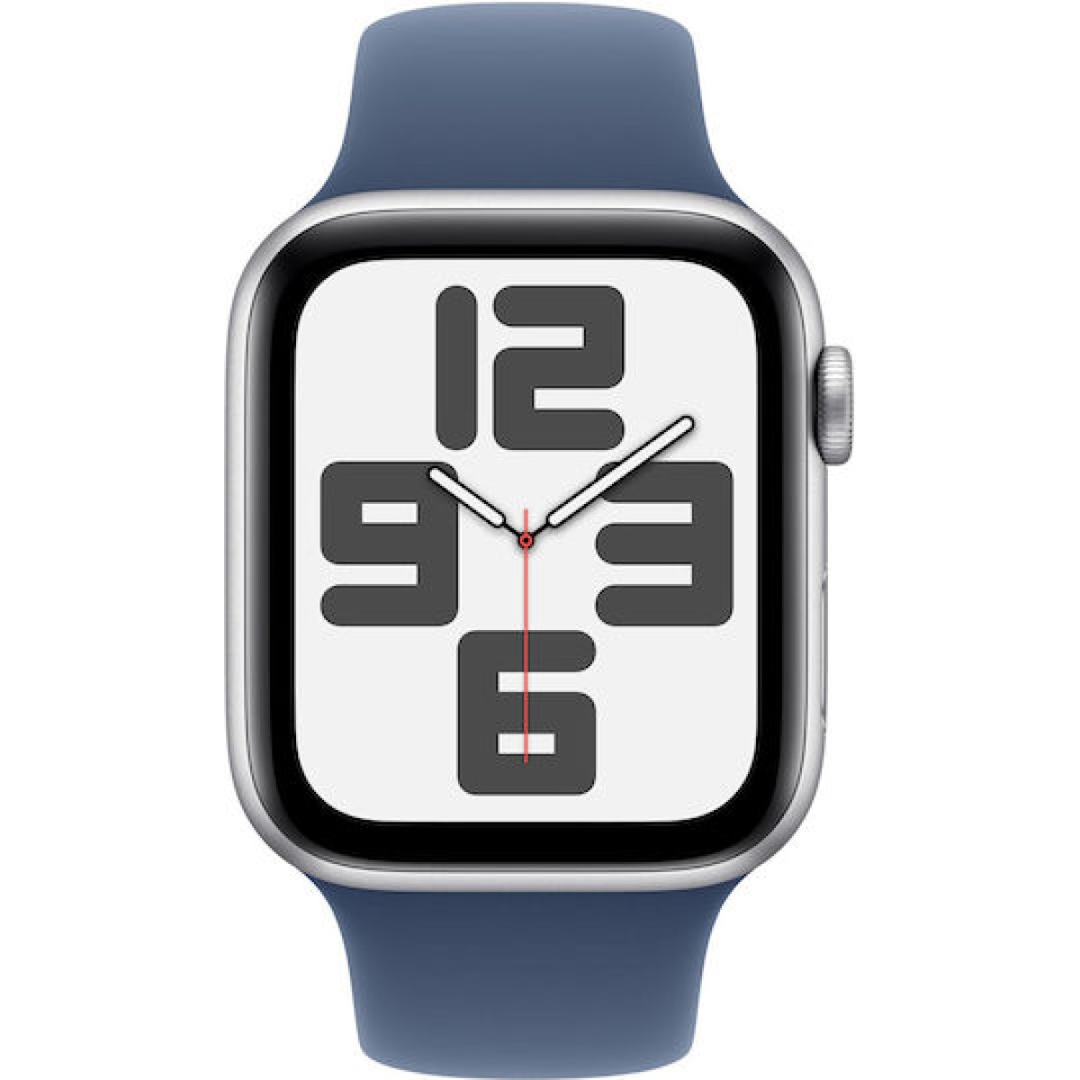 Apple Watch SE 2024 Cellular Aluminium 44mm Αδιάβροχο με eSIM και Παλμογράφο (Silver με Denim Sport Band (M/L))