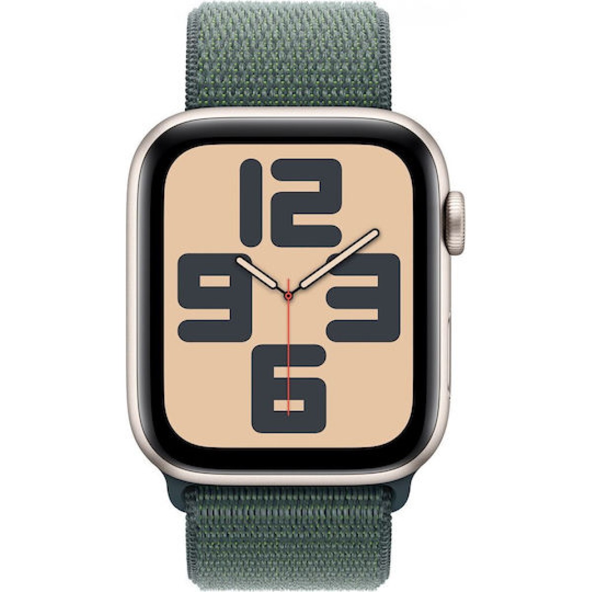 Apple Watch SE 2024 Cellular Aluminium 44mm Αδιάβροχο με eSIM και Παλμογράφο (Starlight με Lake Green Sport Loop)