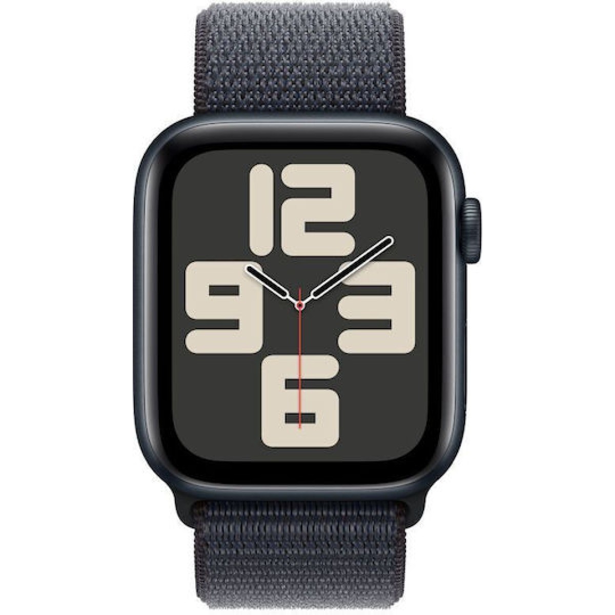 Apple Watch SE 2024 Cellular Aluminium 44mm Αδιάβροχο με eSIM και Παλμογράφο (Midnight με Midnight Sport Loop (M/L))
