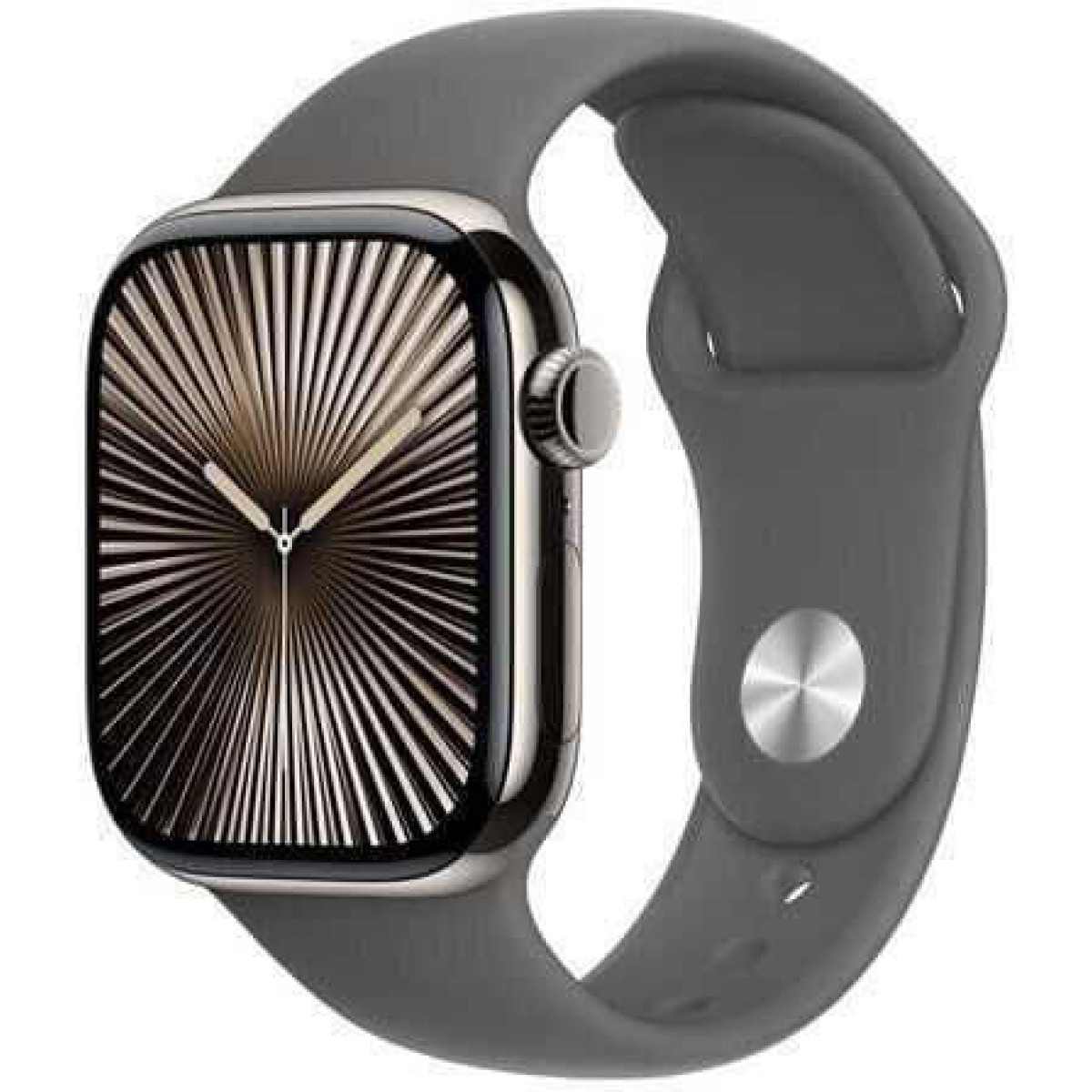 Apple Watch Series 10 Cellular Titanium 42mm Αδιάβροχο με eSIM και Παλμογράφο (Natural Titanium με Stone Grey Sport Band (S/M))