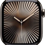 Apple Watch Series 10 Cellular Titanium 42mm Αδιάβροχο με eSIM και Παλμογράφο (Gold - Milanese Loop Natural)