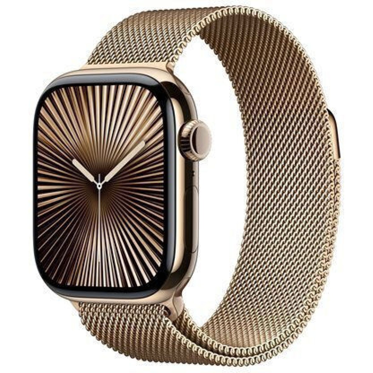 Apple Watch Series 10 Cellular Titanium 42mm Αδιάβροχο με eSIM και Παλμογράφο (Gold Titanium με Milanese Loop Gold)