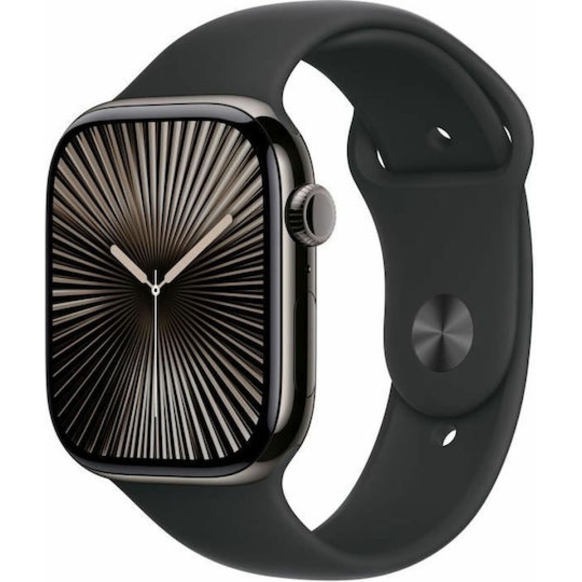 Apple Watch Series 10 Cellular Titanium 46mm Αδιάβροχο με eSIM και Παλμογράφο (Slate - Black Sport Band – S/M)