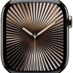 Apple Watch Series 10 Cellular Titanium 46mm Αδιάβροχο με eSIM και Παλμογράφο (Gold - Milanese Loop Natural S/M)