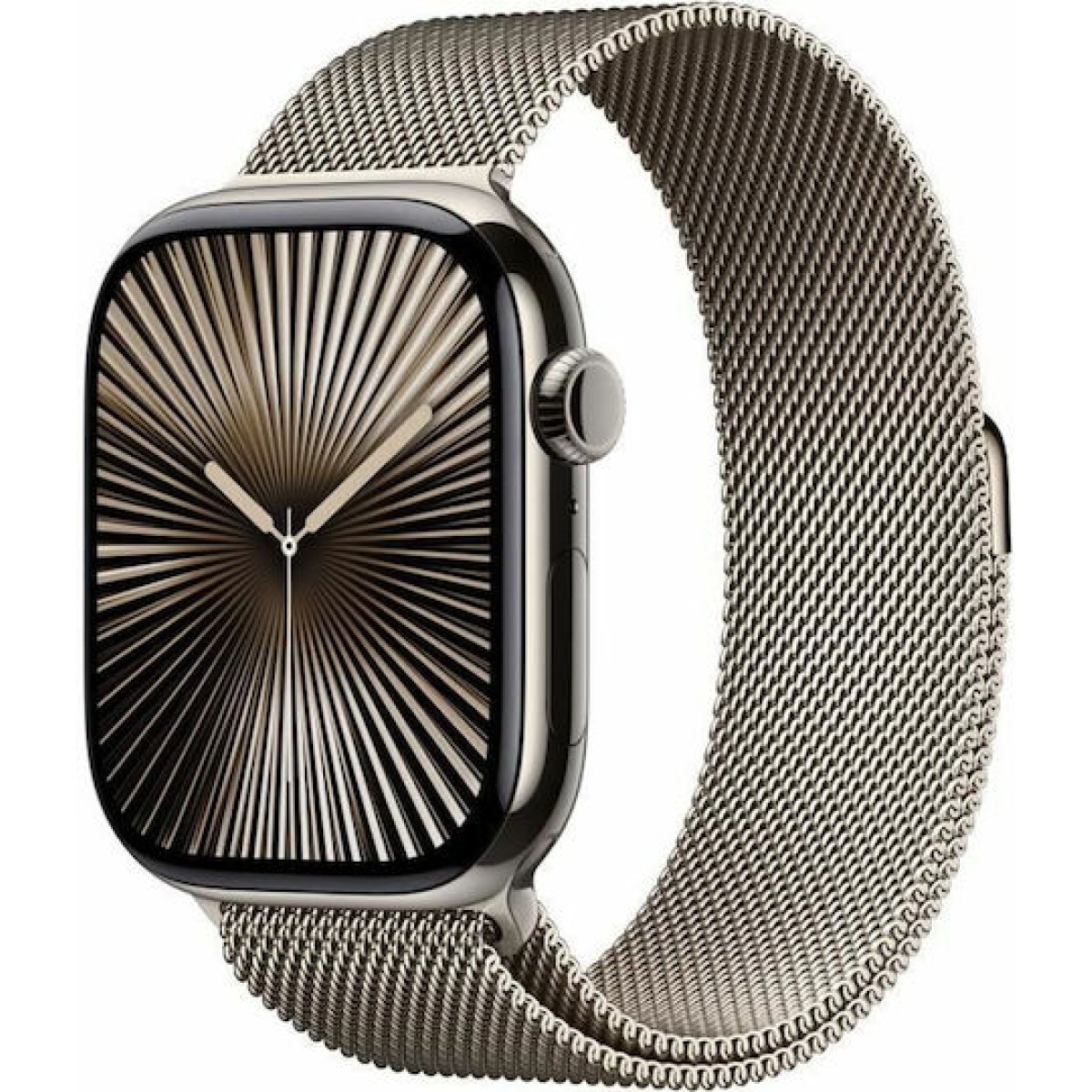 Apple Watch Series 10 Cellular Titanium 46mm Αδιάβροχο με eSIM και Παλμογράφο (Natural Titanum with Milanese Loop Natural (M/L))