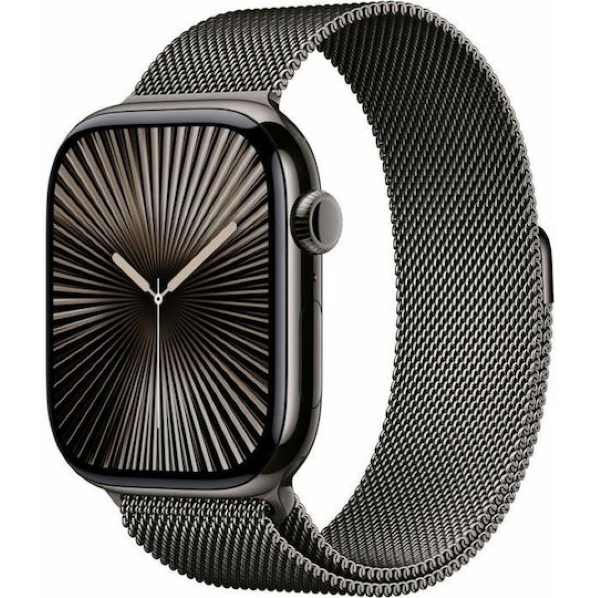 Apple Watch Series 10 Cellular Titanium 46mm Αδιάβροχο με eSIM και Παλμογράφο (Slate - Milanese Loop Slate M/L)
