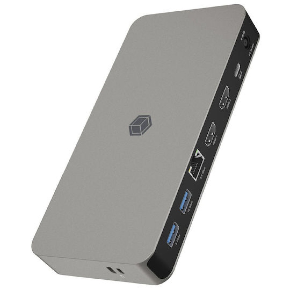 Icy Box IB-DK2880-C41 USB-C Docking Station με HDMI 4K PD Ethernet και σύνδεση 2 Οθονών Γκρι
