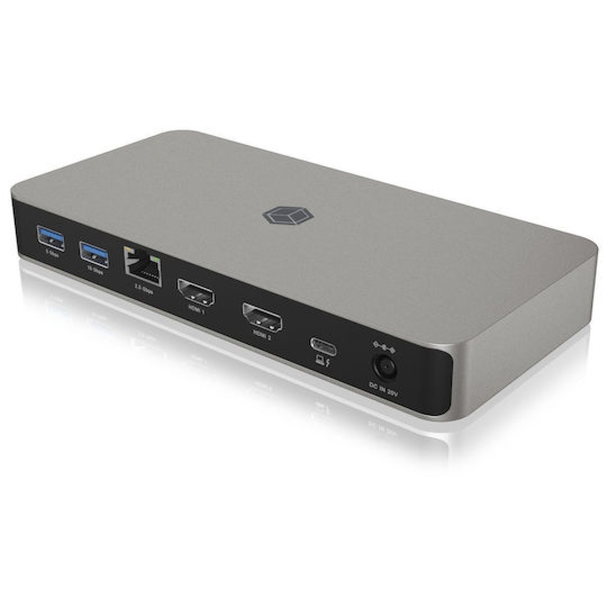 Icy Box IB-DK2880-C41 USB-C Docking Station με HDMI 4K PD Ethernet και σύνδεση 2 Οθονών Γκρι