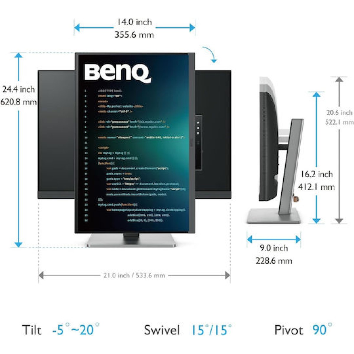 BenQ RD240Q IPS HDR Monitor 24.1