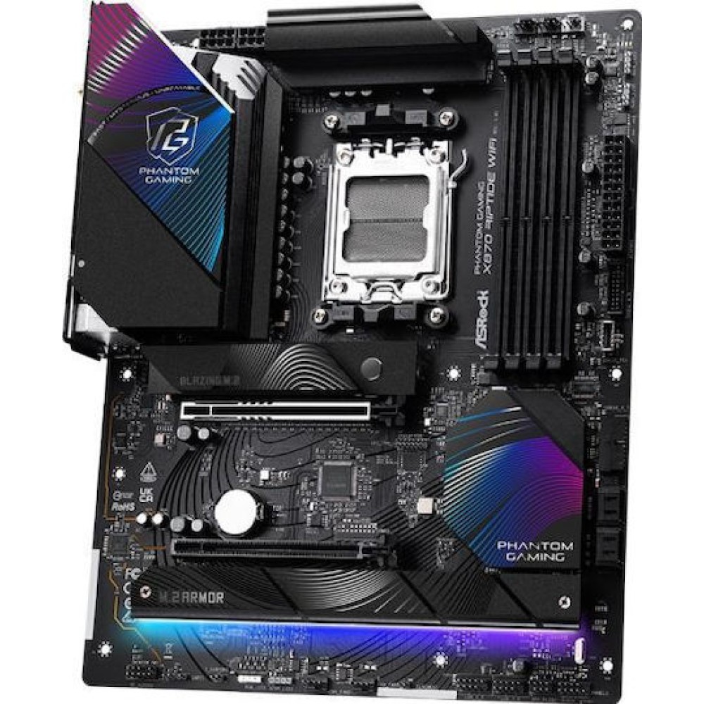 ASRock X870 Phantom Gaming Riptide WiFi Motherboard ATX με AMD AM5 Socket 90-MXBPP0-A0UAYZ