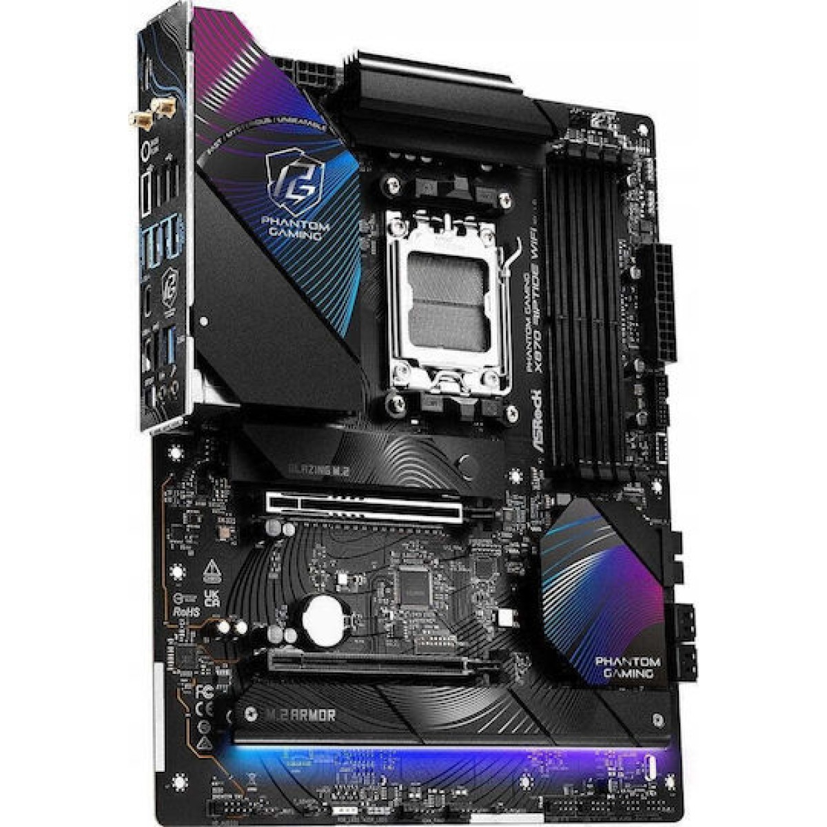 ASRock X870 Phantom Gaming Riptide WiFi Motherboard ATX με AMD AM5 Socket 90-MXBPP0-A0UAYZ