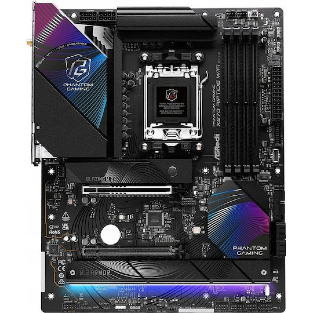 ASRock X870 Phantom Gaming Riptide WiFi Motherboard ATX με AMD AM5 Socket 90-MXBPP0-A0UAYZ