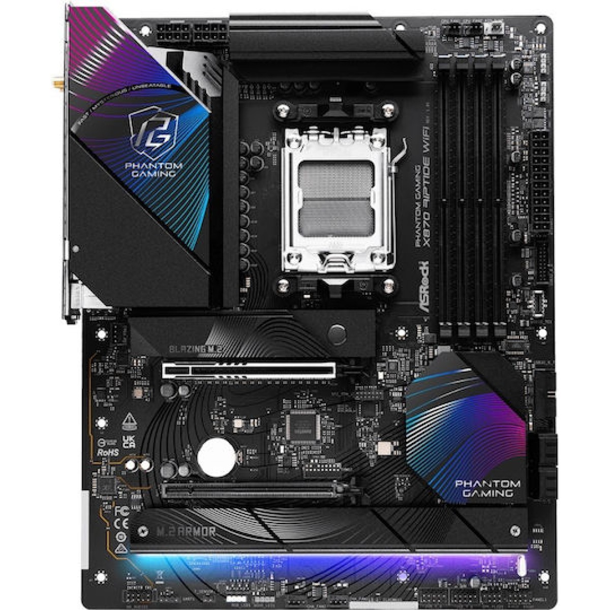 ASRock X870 Phantom Gaming Riptide WiFi Motherboard ATX με AMD AM5 Socket 90-MXBPP0-A0UAYZ