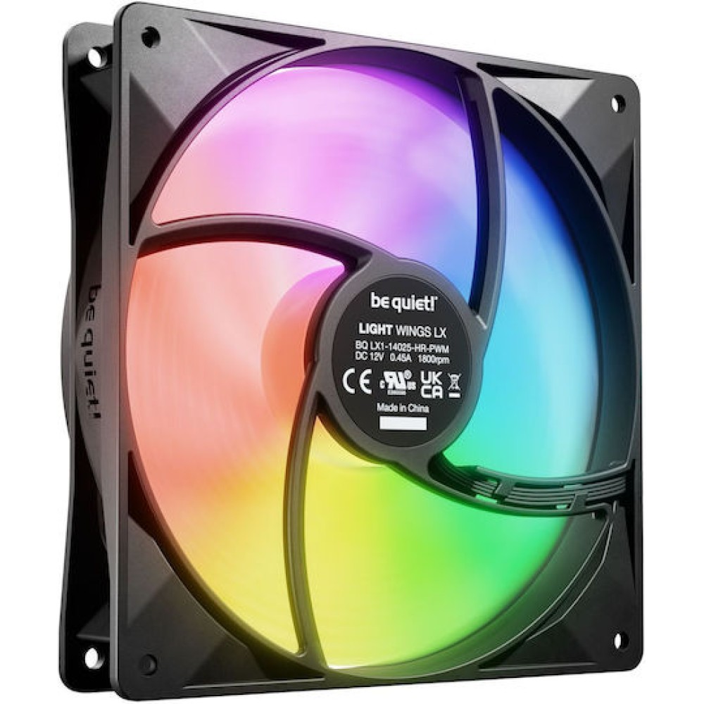 Be Quiet Light Wings LX Case Fan 140mm με ARGB Φωτισμό και Σύνδεση 3-Pin / 4-Pin PWM