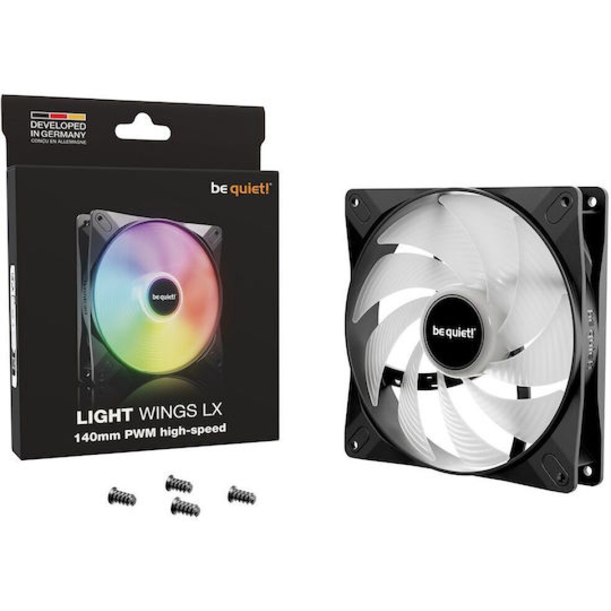 Be Quiet Light Wings LX Case Fan 140mm με ARGB Φωτισμό και Σύνδεση 3-Pin / 4-Pin PWM