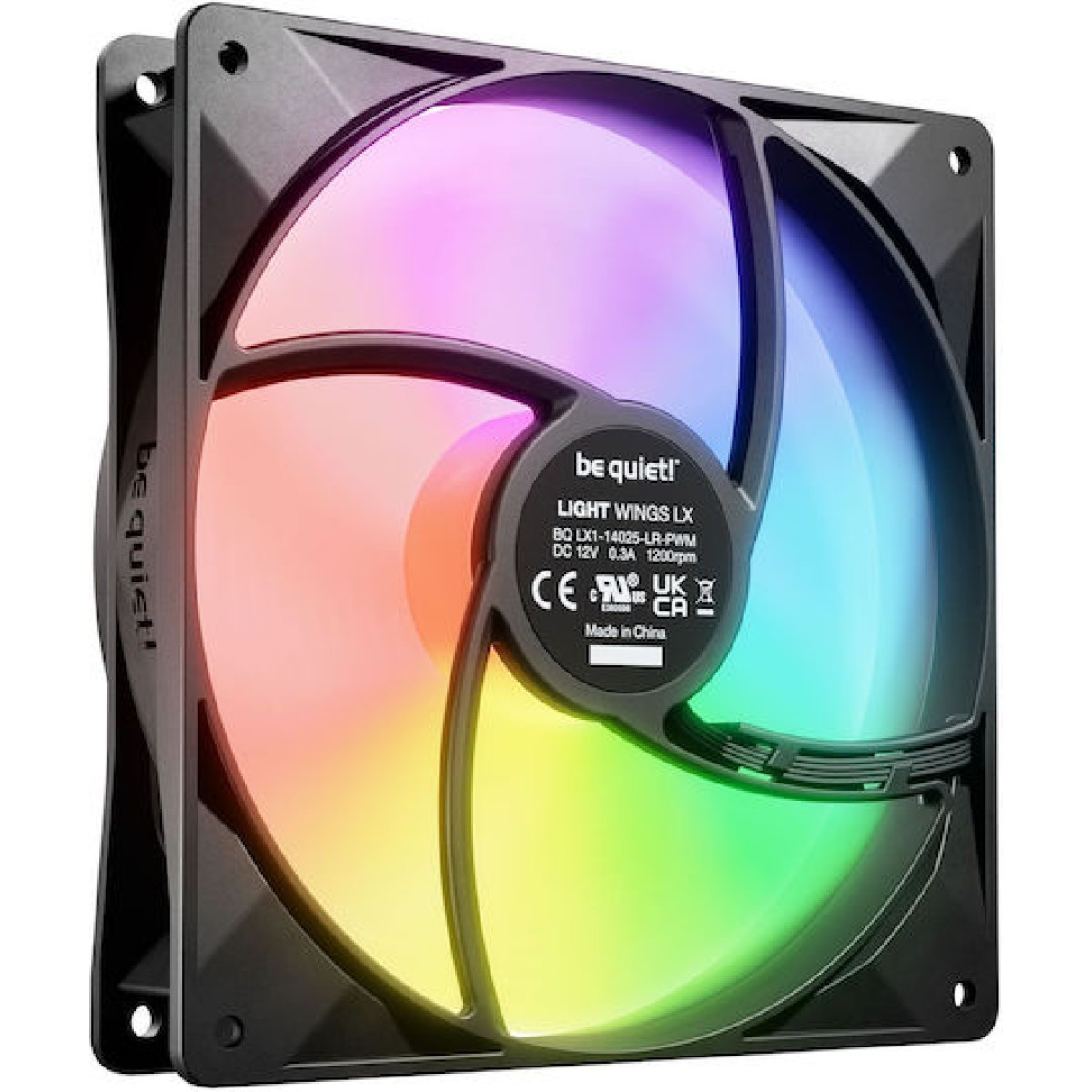 Be Quiet Light Wings LX Case Fan 140mm με ARGB Φωτισμό και Σύνδεση 3-Pin / 4-Pin PWM