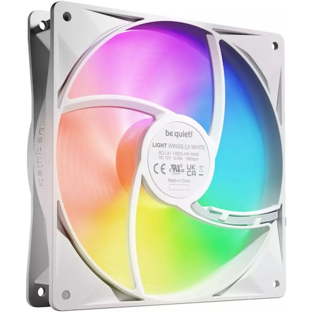 Be Quiet Light Wings LX HS Case Fan 140mm με ARGB Φωτισμό και Σύνδεση 3-Pin / 4-Pin PWM 3τμχ Λευκό