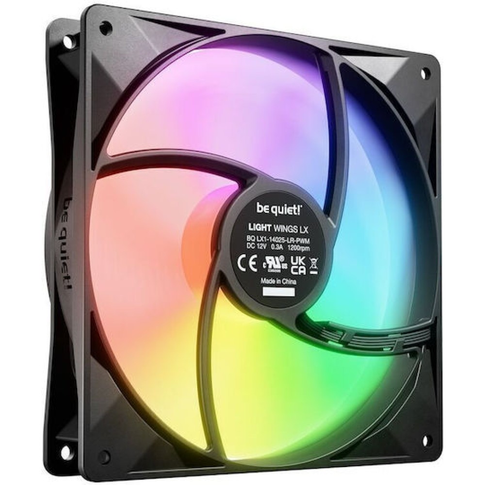 Be Quiet Light Wings LX Case Fan 140mm με ARGB Φωτισμό και Σύνδεση 3-Pin / 4-Pin PWM 3τμχ