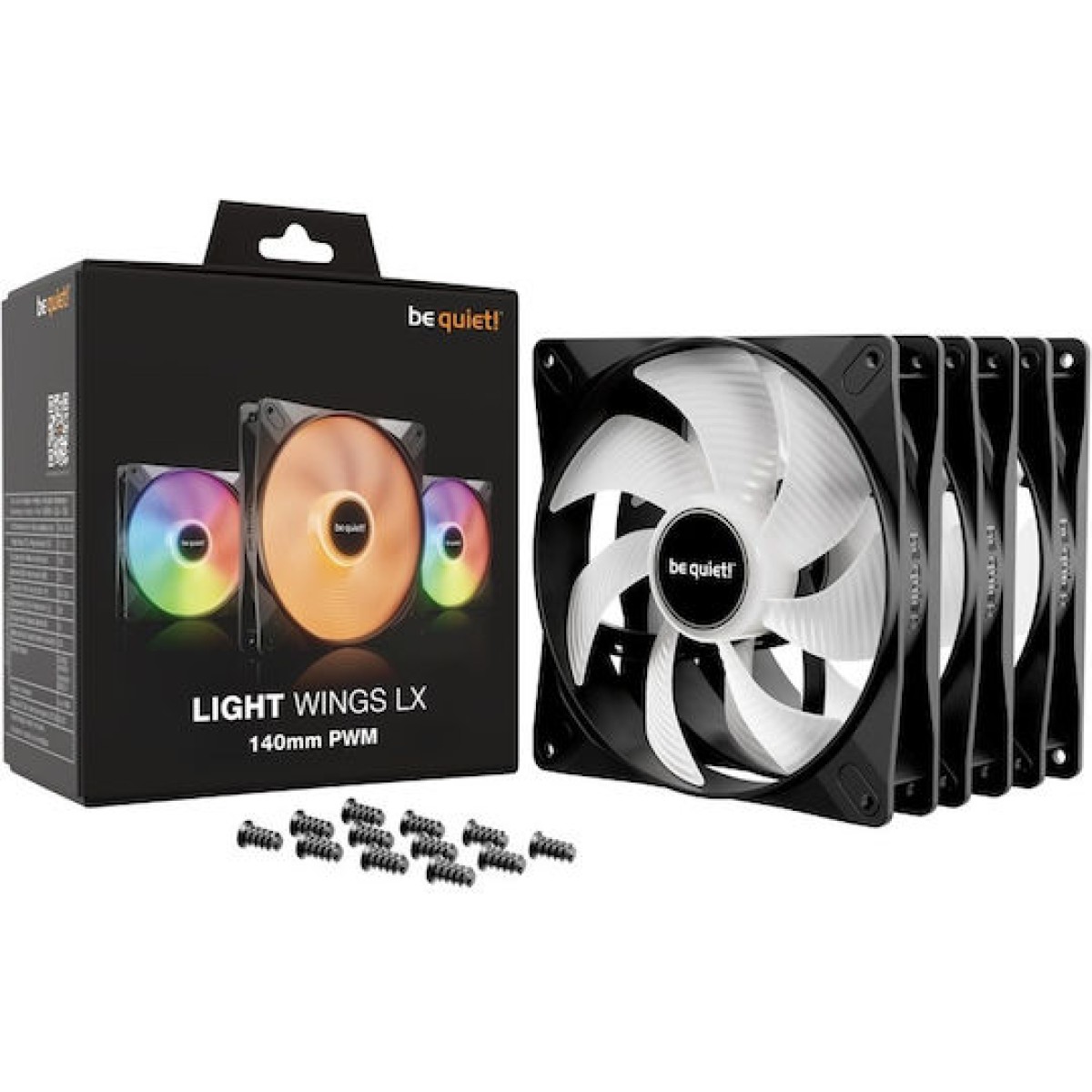 Be Quiet Light Wings LX Case Fan 140mm με ARGB Φωτισμό και Σύνδεση 3-Pin / 4-Pin PWM 3τμχ