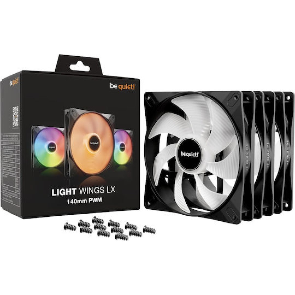 Be Quiet Light Wings LX Case Fan 140mm με ARGB Φωτισμό και Σύνδεση 3-Pin / 4-Pin PWM 3τμχ