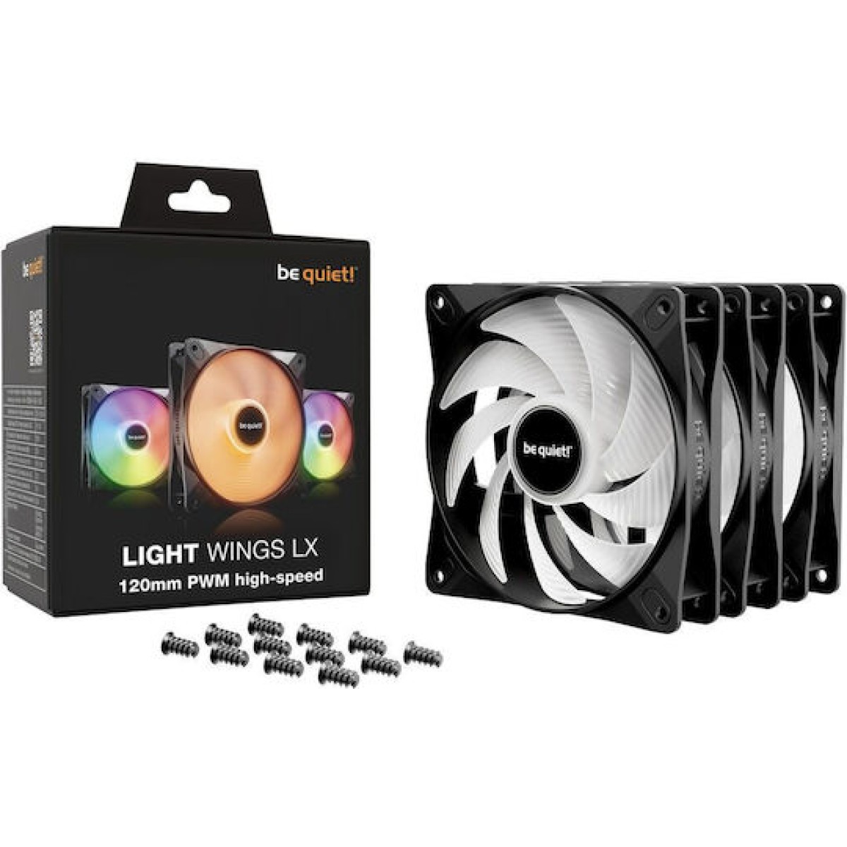 Be Quiet Light Wings LX HS Case Fan 120mm με ARGB Φωτισμό και Σύνδεση 3-Pin / 4-Pin PWM 3τμχ