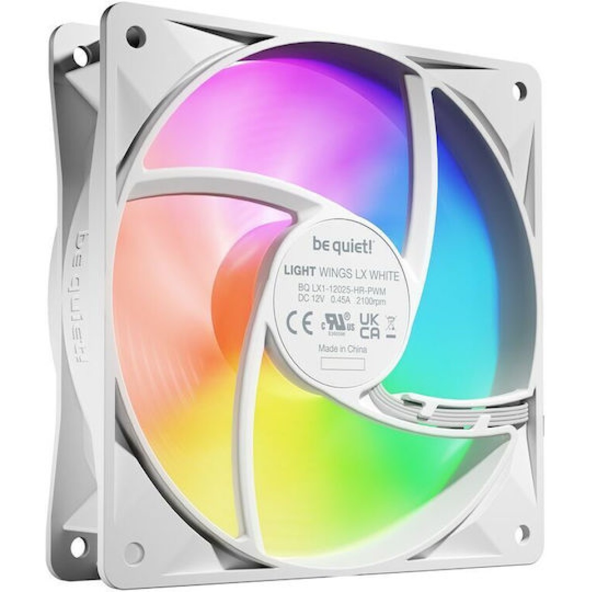 Be Quiet Light Wings LX HS Case Fan 120mm με ARGB Φωτισμό και Σύνδεση 3-Pin / 4-Pin PWM 3τμχ Λευκό