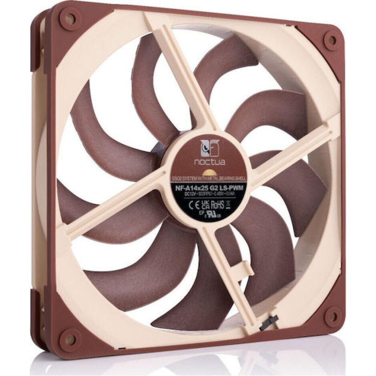 Noctua NF-A14x25 G2 LS-PWM Case Fan 140mm με Σύνδεση 4-Pin Καφέ