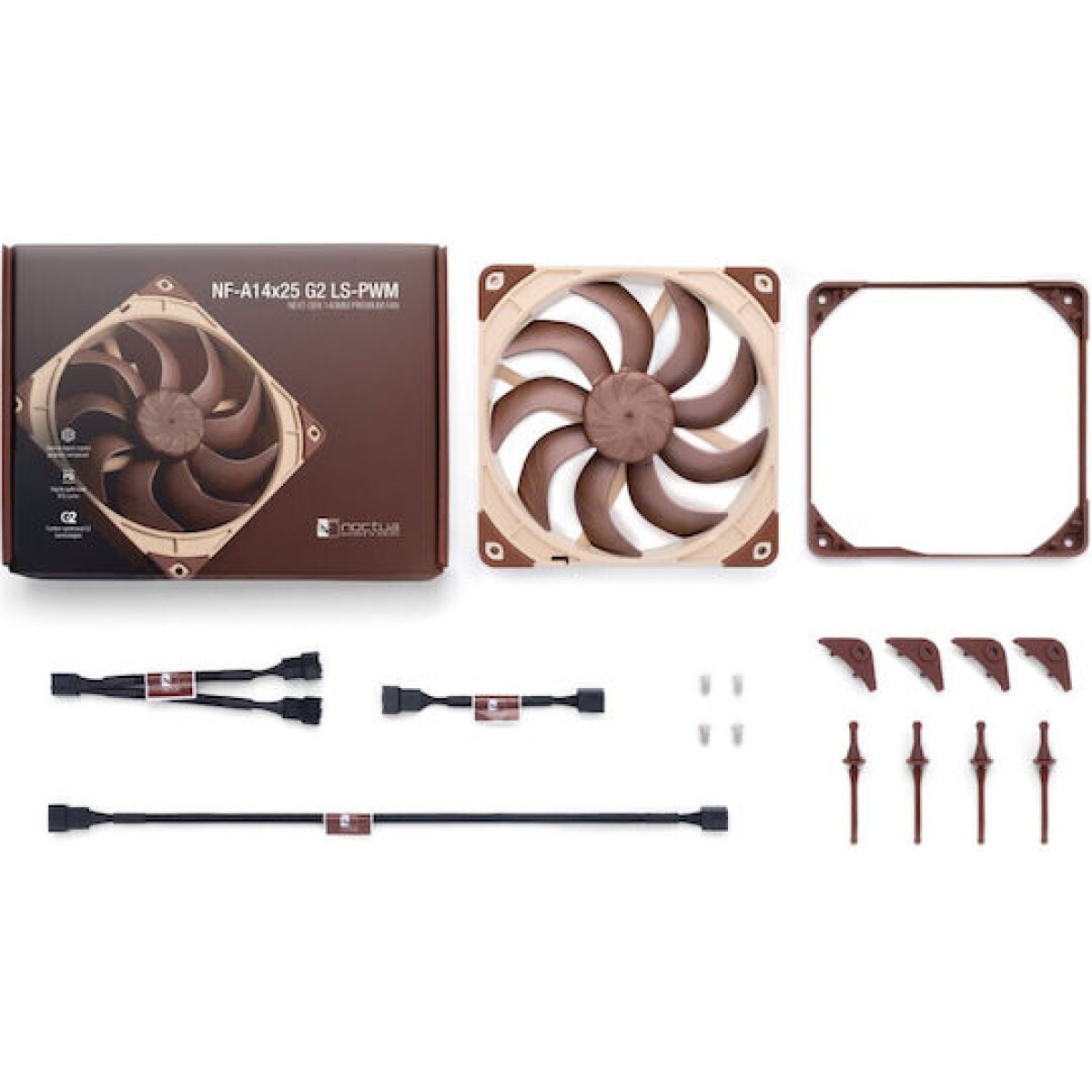 Noctua NF-A14x25 G2 LS-PWM Case Fan 140mm με Σύνδεση 4-Pin Καφέ