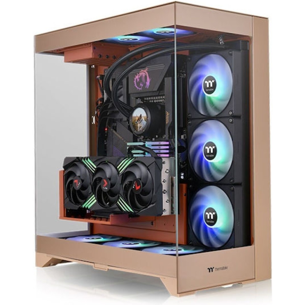 Thermaltake CTE E550 TG Gaming Midi Tower Κουτί Υπολογιστή με Πλαϊνό Παράθυρο Gravel Sand