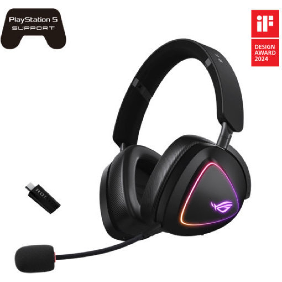 Asus ROG Delta II Ασύρματο Over Ear Gaming Headset με σύνδεση Bluetooth / USB