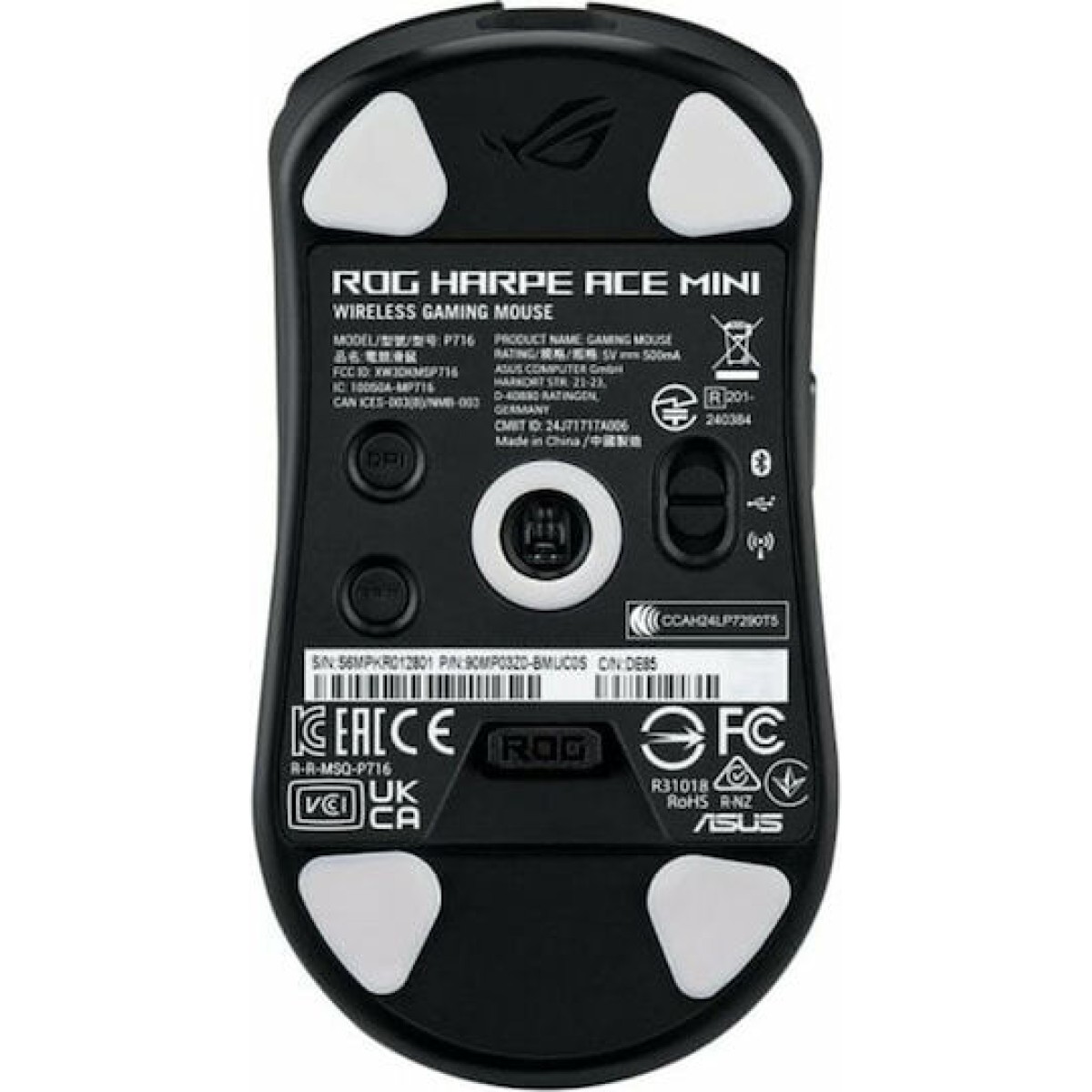 Asus ROG Harpe Ace Mini Ασύρματο RGB Gaming Ποντίκι 42000 DPI Μαύρο