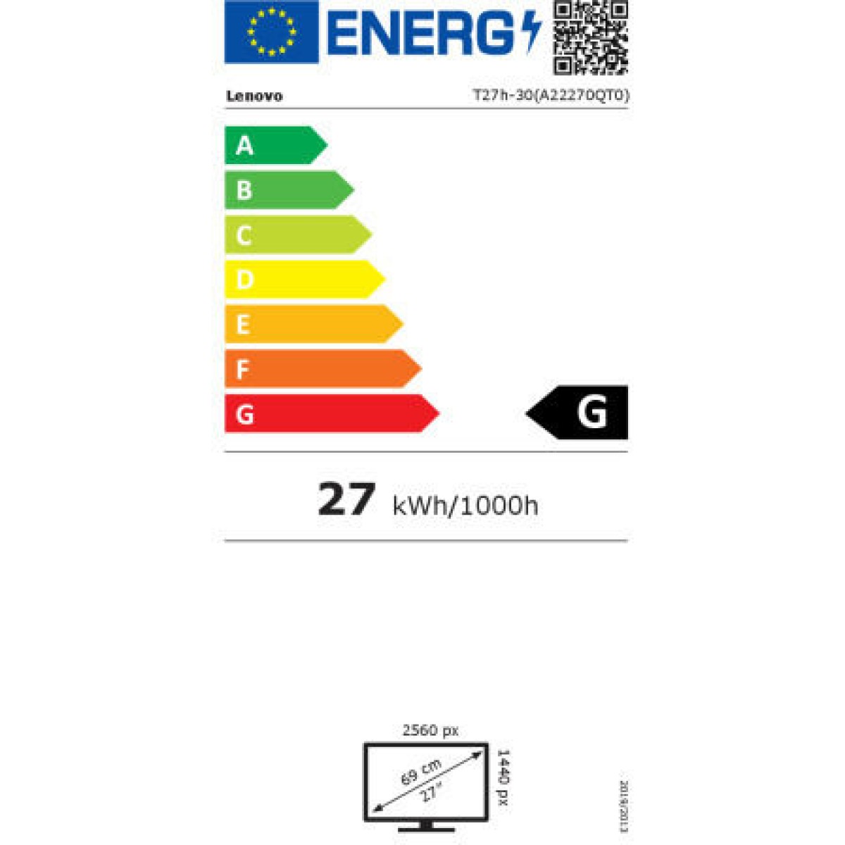 Lenovo ThinkVision T27h-30 IPS Monitor 27