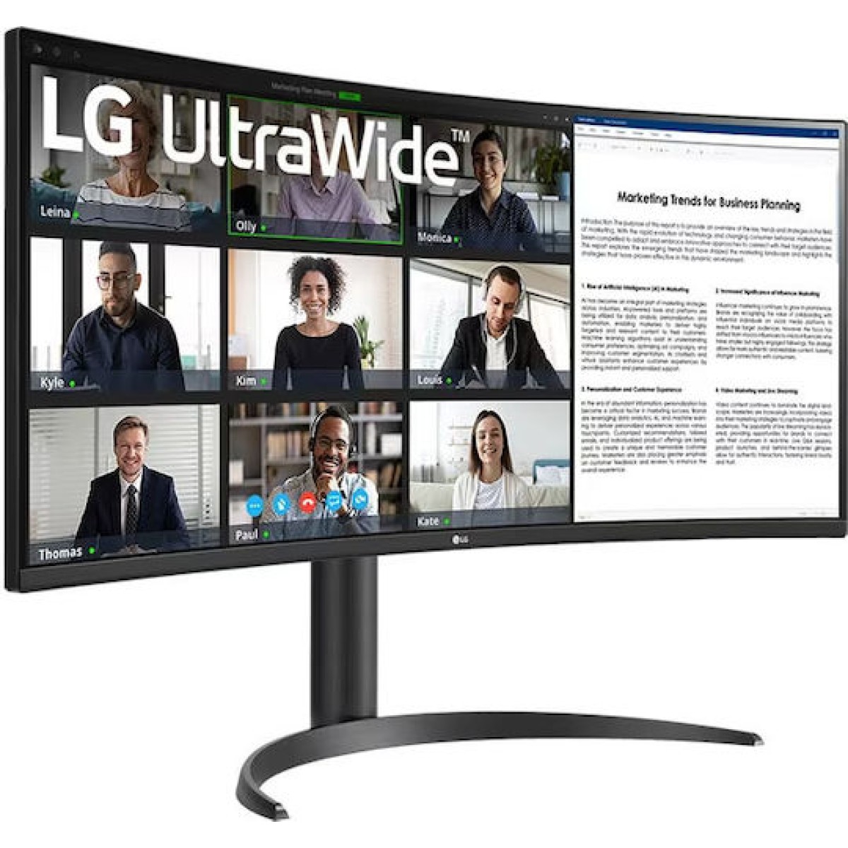 LG 34WR55QK-B Ultrawide VA HDR Curved Monitor 34