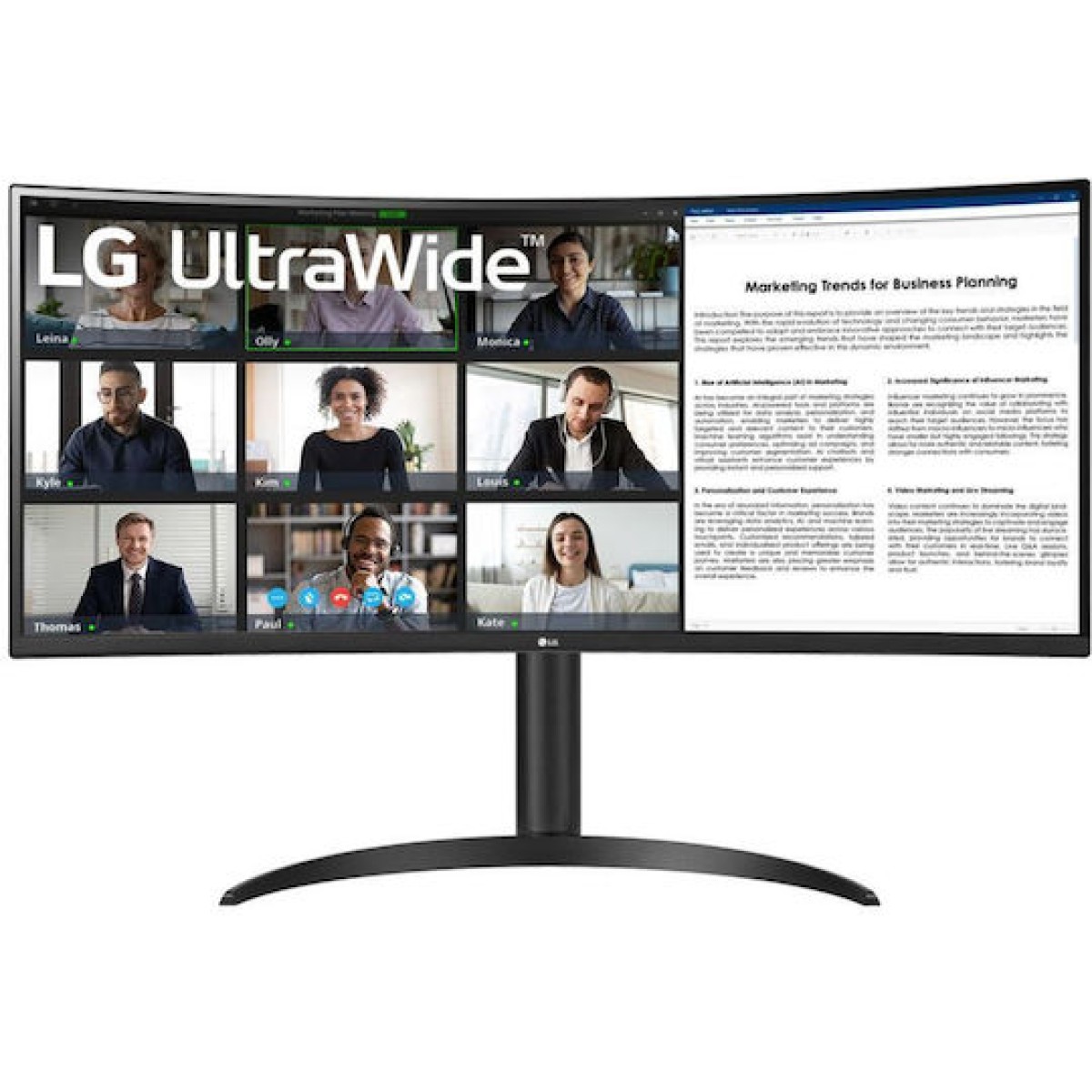 LG 34WR55QK-B Ultrawide VA HDR Curved Monitor 34