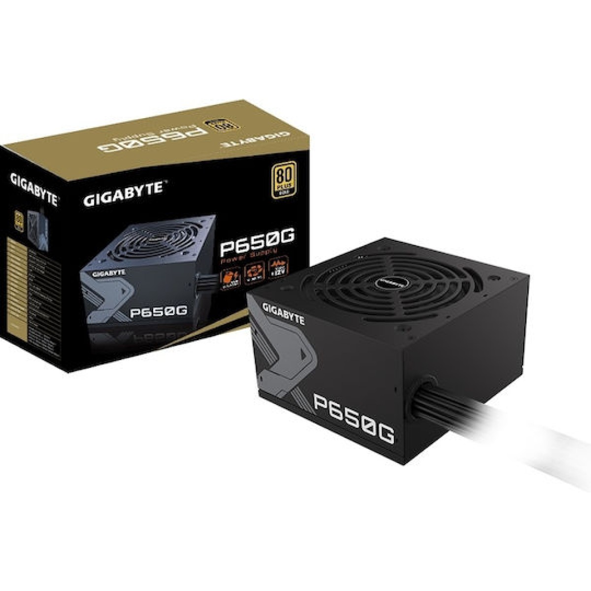 Gigabyte GP-P650G 650W Μαύρο Τροφοδοτικό Υπολογιστή Full Wired 80 Plus Gold