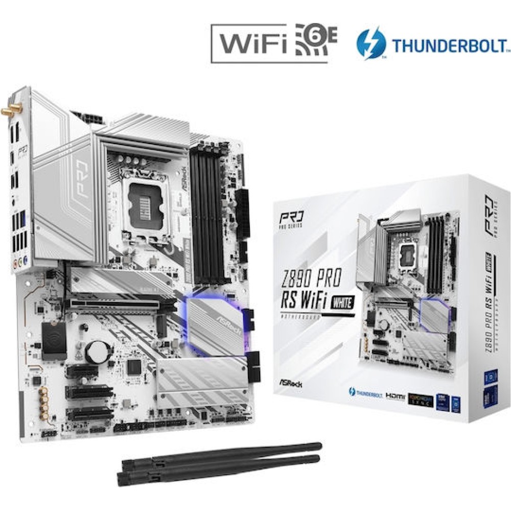 ASRock Z890 Pro RS WiFi White Motherboard ATX με Intel 1851 Socket 90-MXBQC0-A0UAYZ