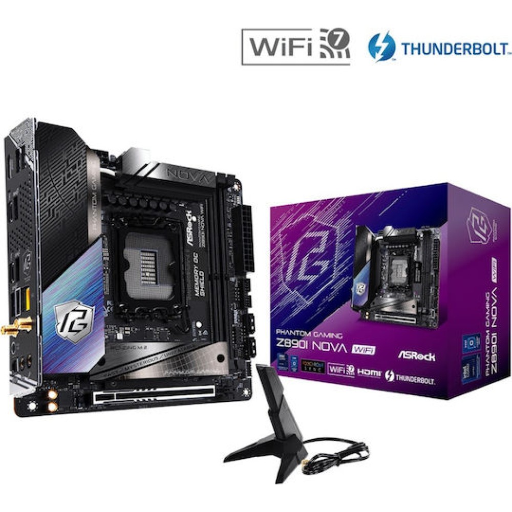 ASRock Phantom Gaming Z890I Nova WiFi Motherboard Mini ITX με Intel 1851 Socket 90-MXBPN0-A0UAYZ