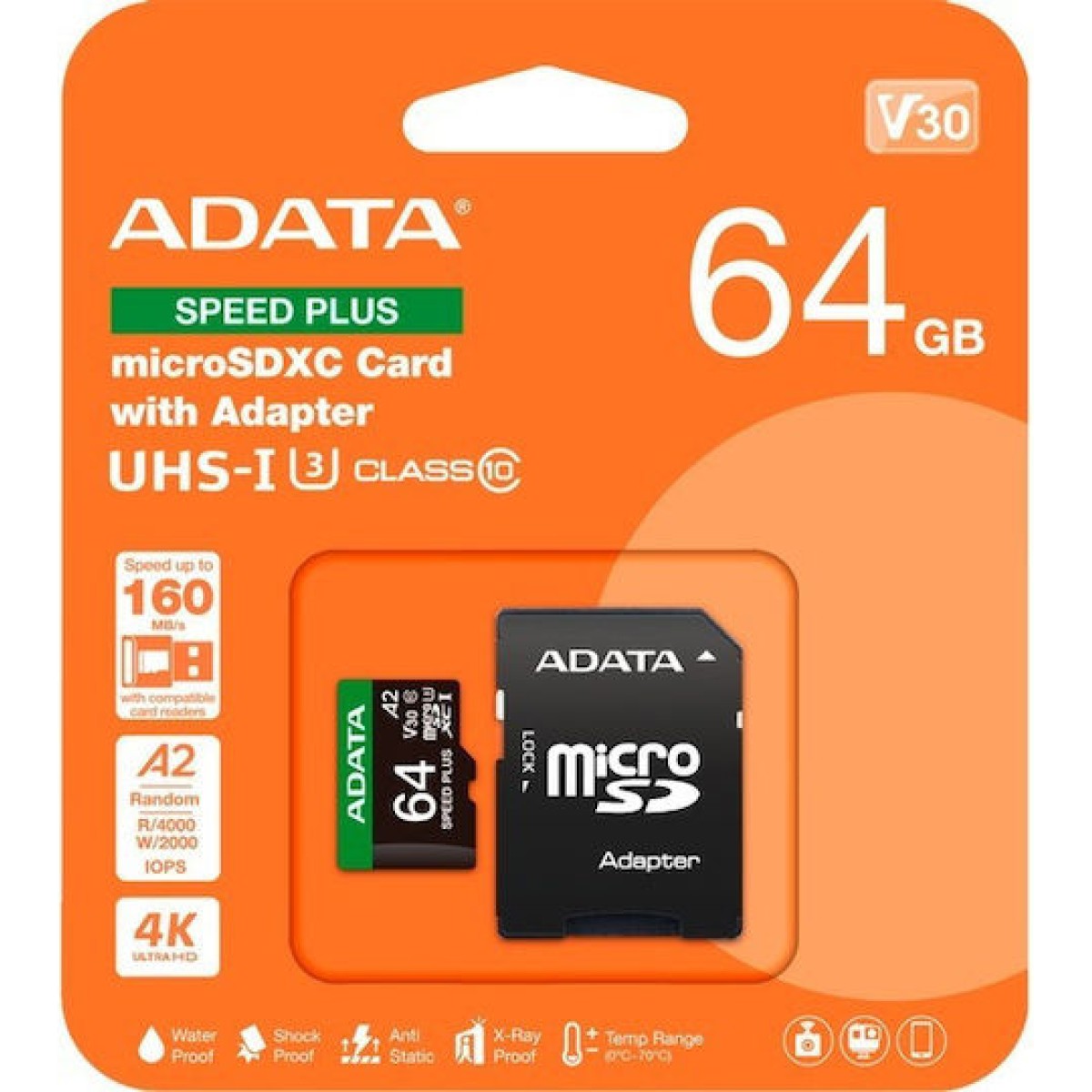 Adata microSDXC 64GB Class 10 U3 V30 A2 UHS-I