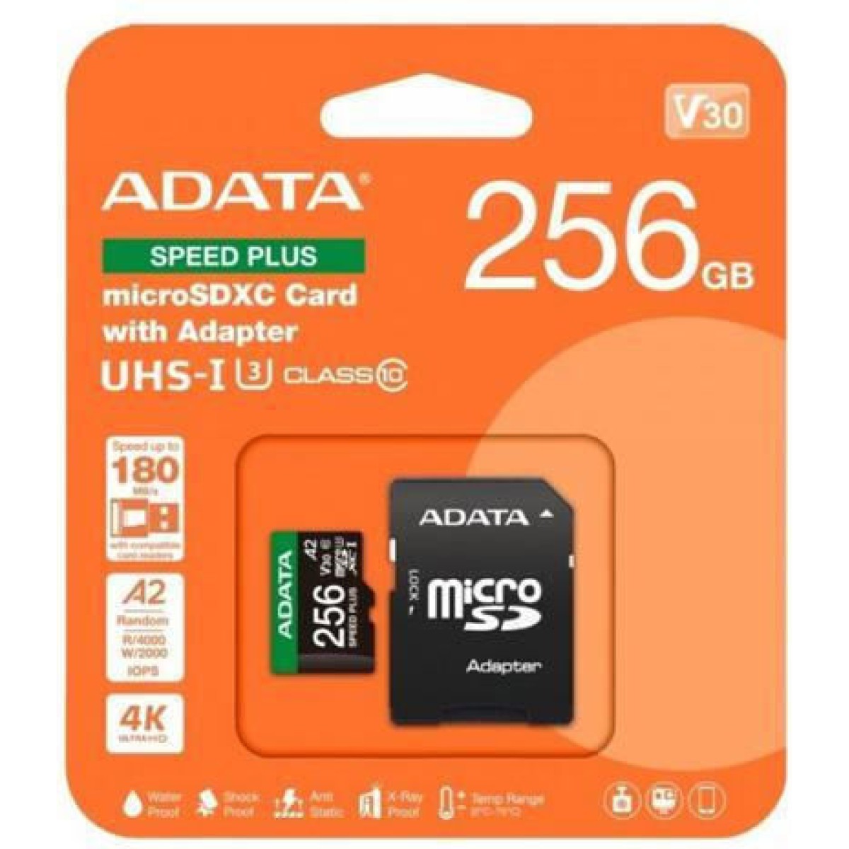 Adata microSDXC 256GB Class 10 U3 V30 A2 UHS-I με αντάπτορα