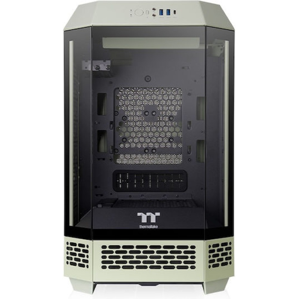 Thermaltake The Tower 250 Gaming Mini Tower Κουτί Υπολογιστή με Πλαϊνό Παράθυρο και RGB Φωτισμό Matcha Green