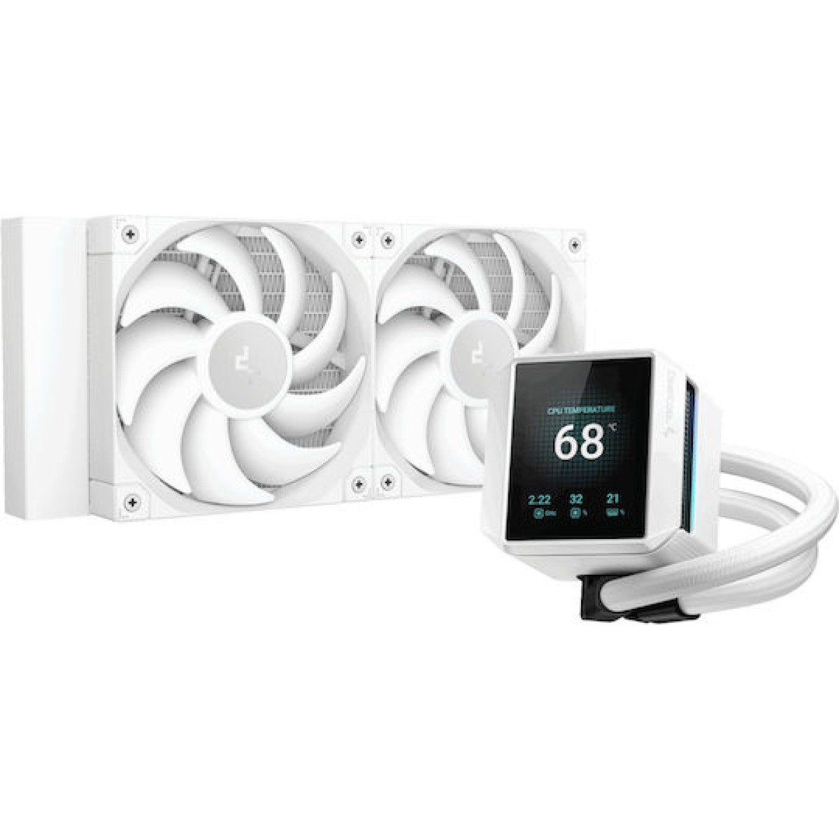 Deepcool Mystique 240 WH Υδρόψυξη Επεξεργαστή Διπλού Ανεμιστήρα 120mm για Socket AM4/AM5/1700/1200/115x Λευκή