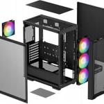 Deepcool CC560 V2 Mesh Gaming Midi Tower Κουτί Υπολογιστή με Πλαϊνό Παράθυρο Μαύρο