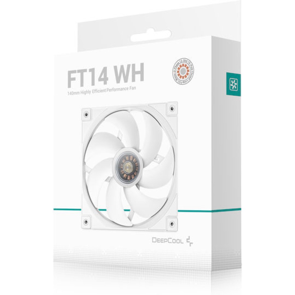 Deepcool FT14 Case Fan 140mm με Λευκό Φωτισμό και Σύνδεση 4-Pin PWM Λευκό