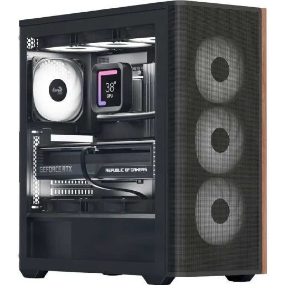 Aerocool D501A V2 Gaming Midi Tower Κουτί Υπολογιστή με Πλαϊνό Παράθυρο και RGB Φωτισμό Μαύρο