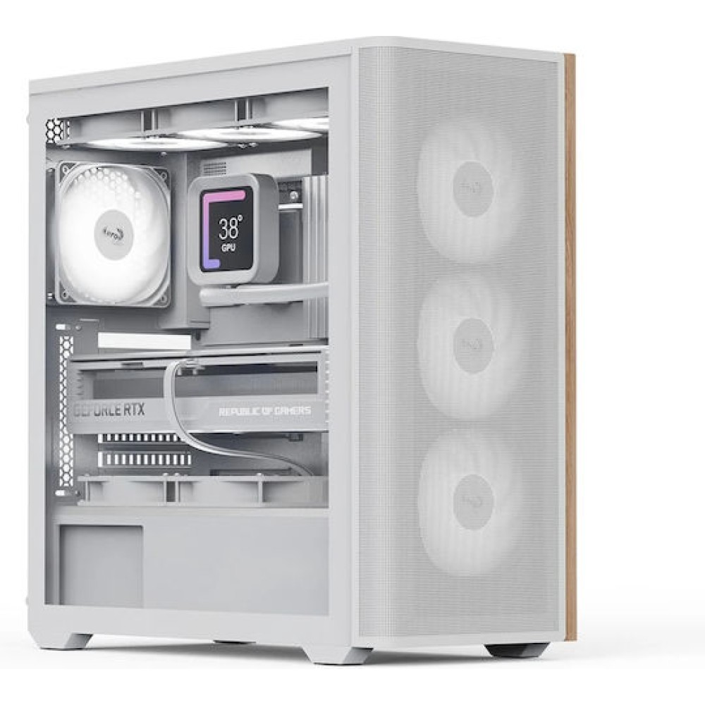 Aerocool D501A V2 Gaming Midi Tower Κουτί Υπολογιστή με Πλαϊνό Παράθυρο και RGB Φωτισμό Μαύρο