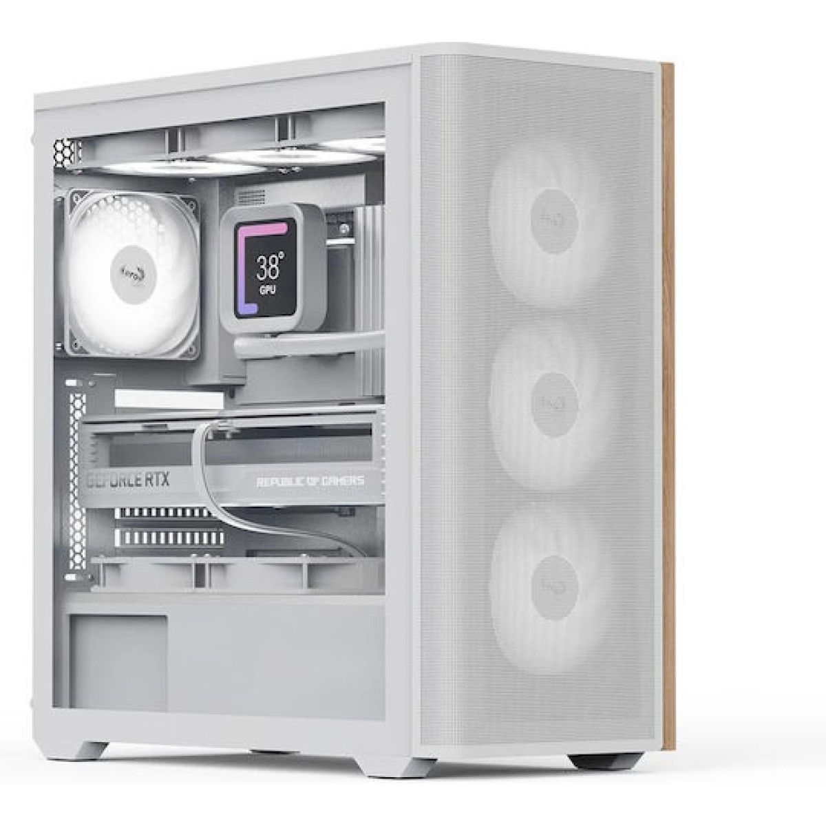 Aerocool D501A V2 Gaming Midi Tower Κουτί Υπολογιστή με Πλαϊνό Παράθυρο και RGB Φωτισμό Μαύρο