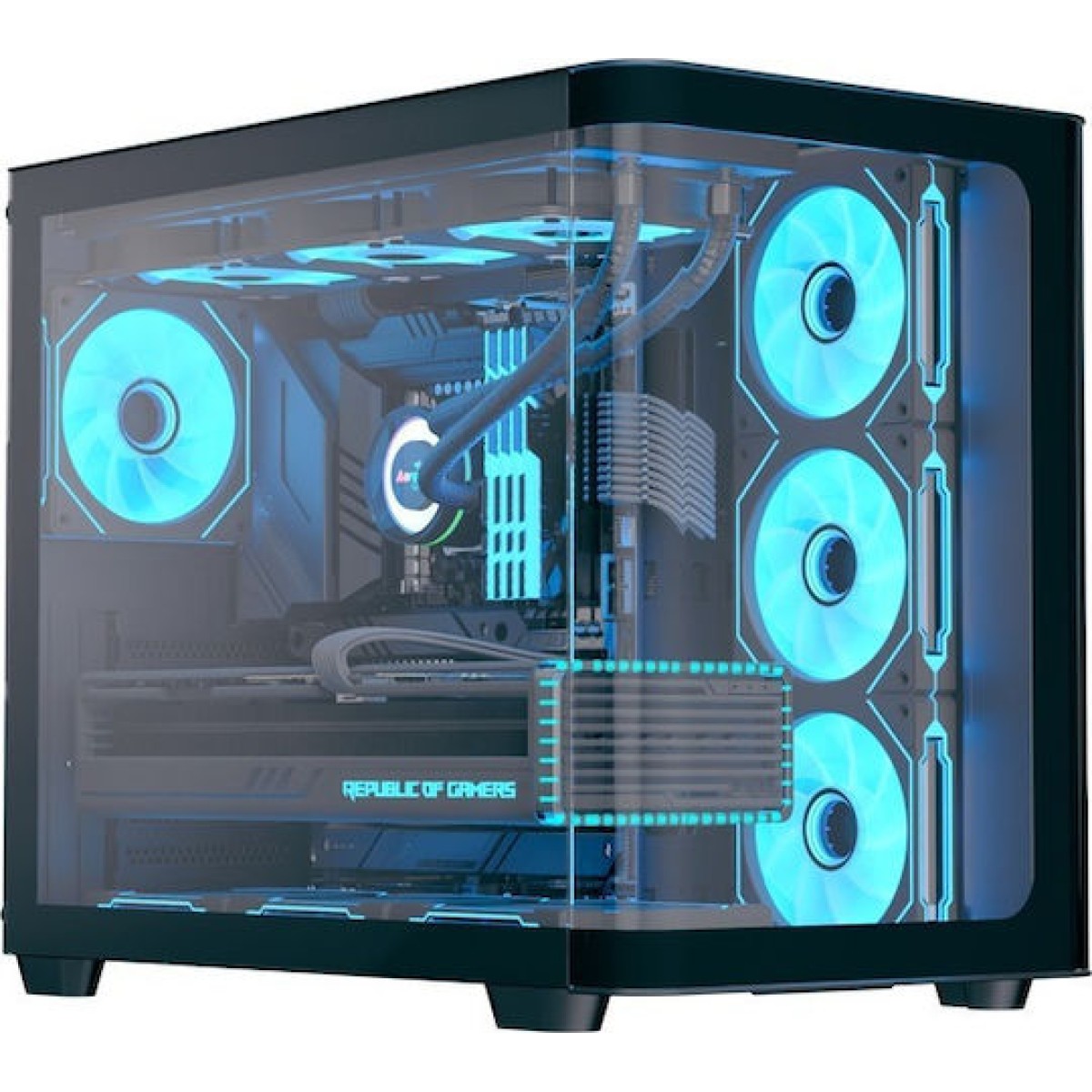 Aerocool P500C Gaming Midi Tower Κουτί Υπολογιστή με Πλαϊνό Παράθυρο Μαύρο