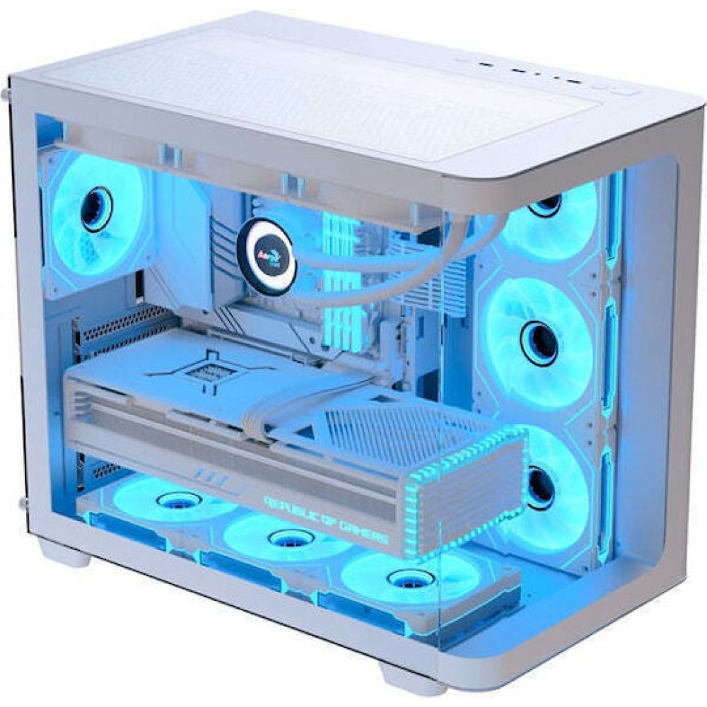 Aerocool P500C Gaming Midi Tower Κουτί Υπολογιστή με Πλαϊνό Παράθυρο Λευκό