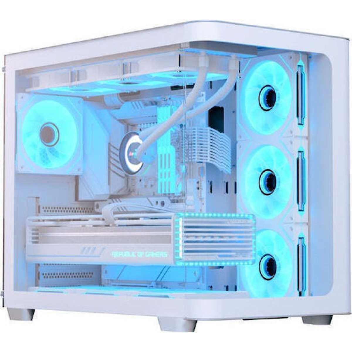 Aerocool P500C Gaming Midi Tower Κουτί Υπολογιστή με Πλαϊνό Παράθυρο Λευκό